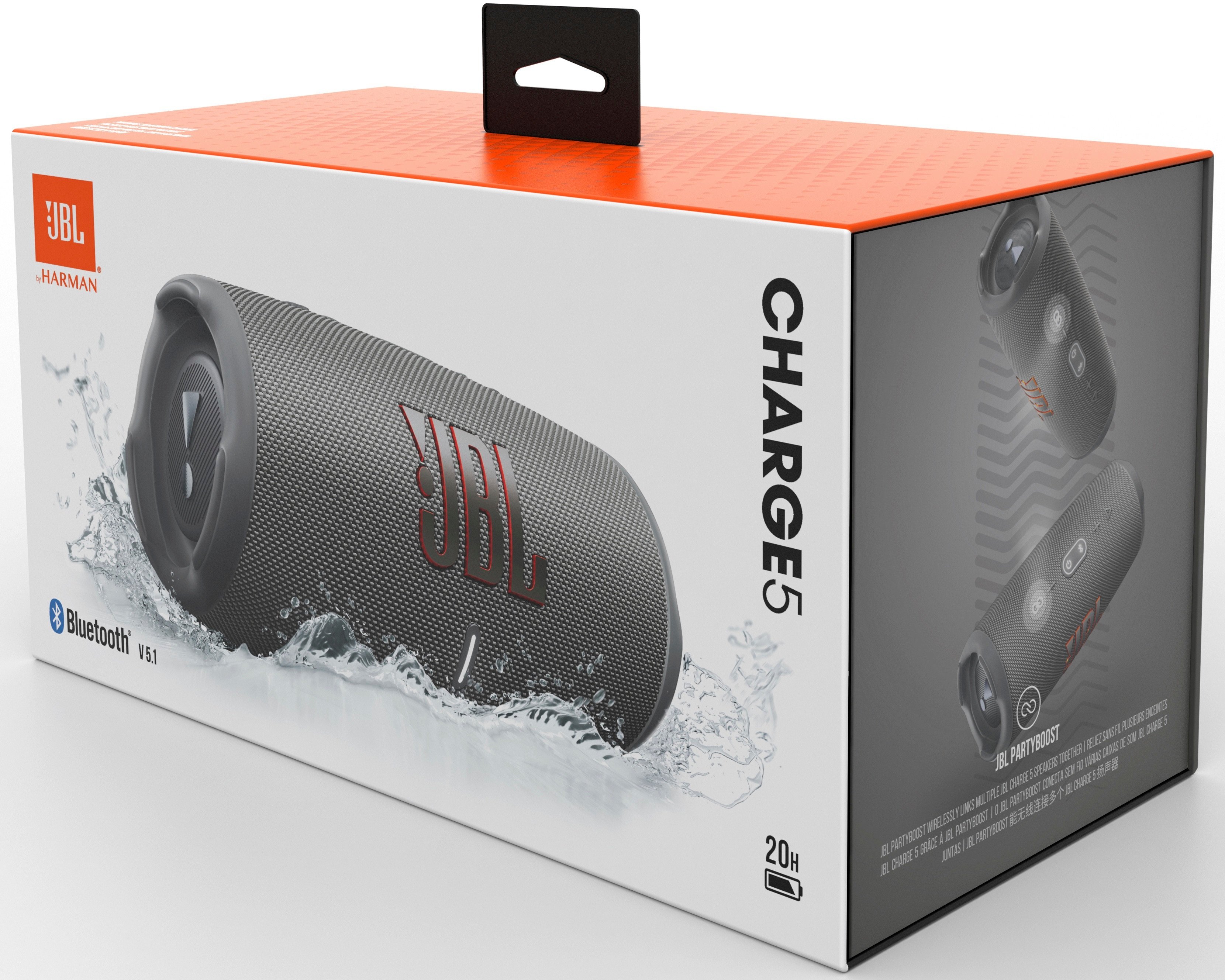 Портативная акустика JBL Charge 5 Grey (JBLCHARGE5GRY) фото 8